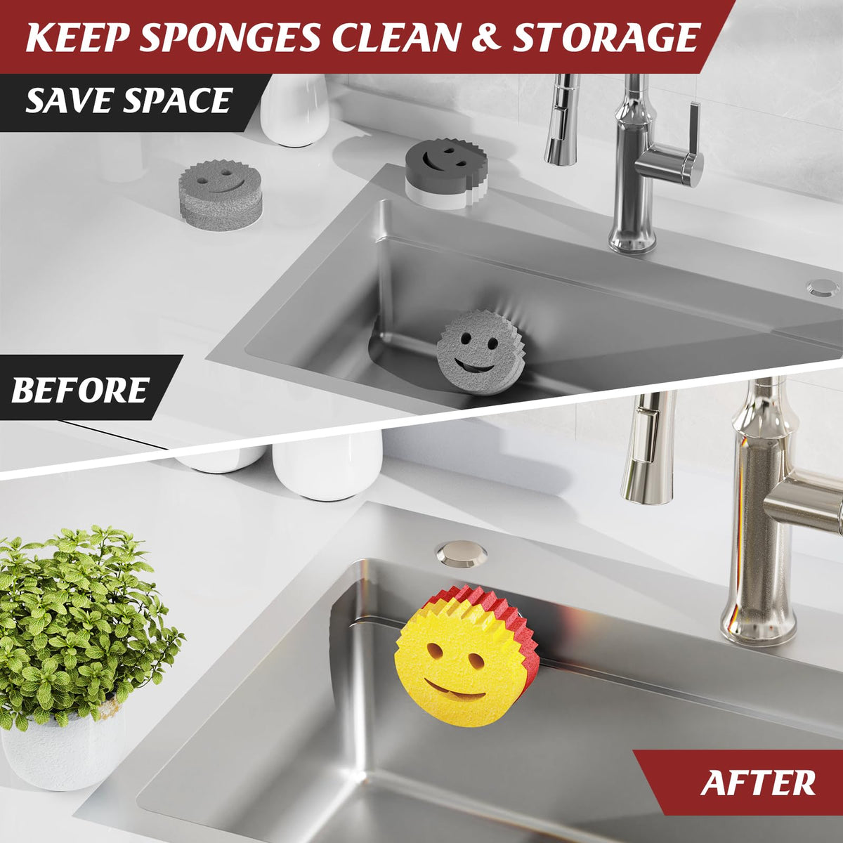 Sponge Holder for Kitchen Sink