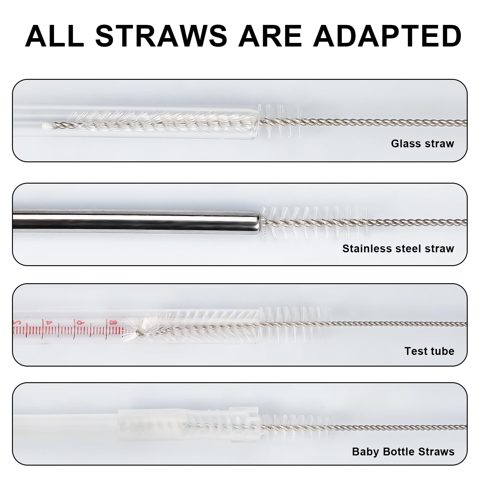 12 Pcs Straw Cleaner Brushes Set (12 Count)