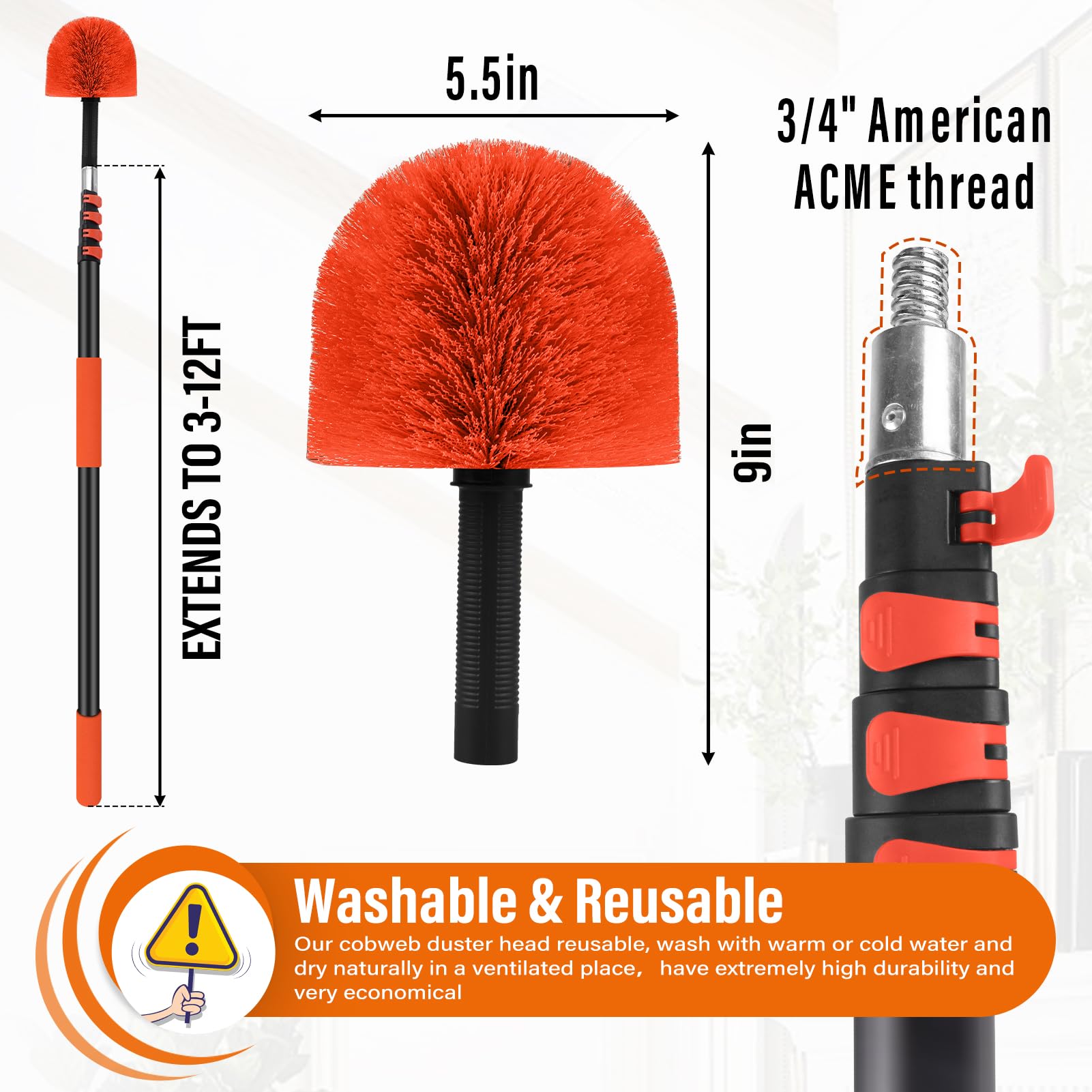 18FT Cobweb Duster with Extension Pole