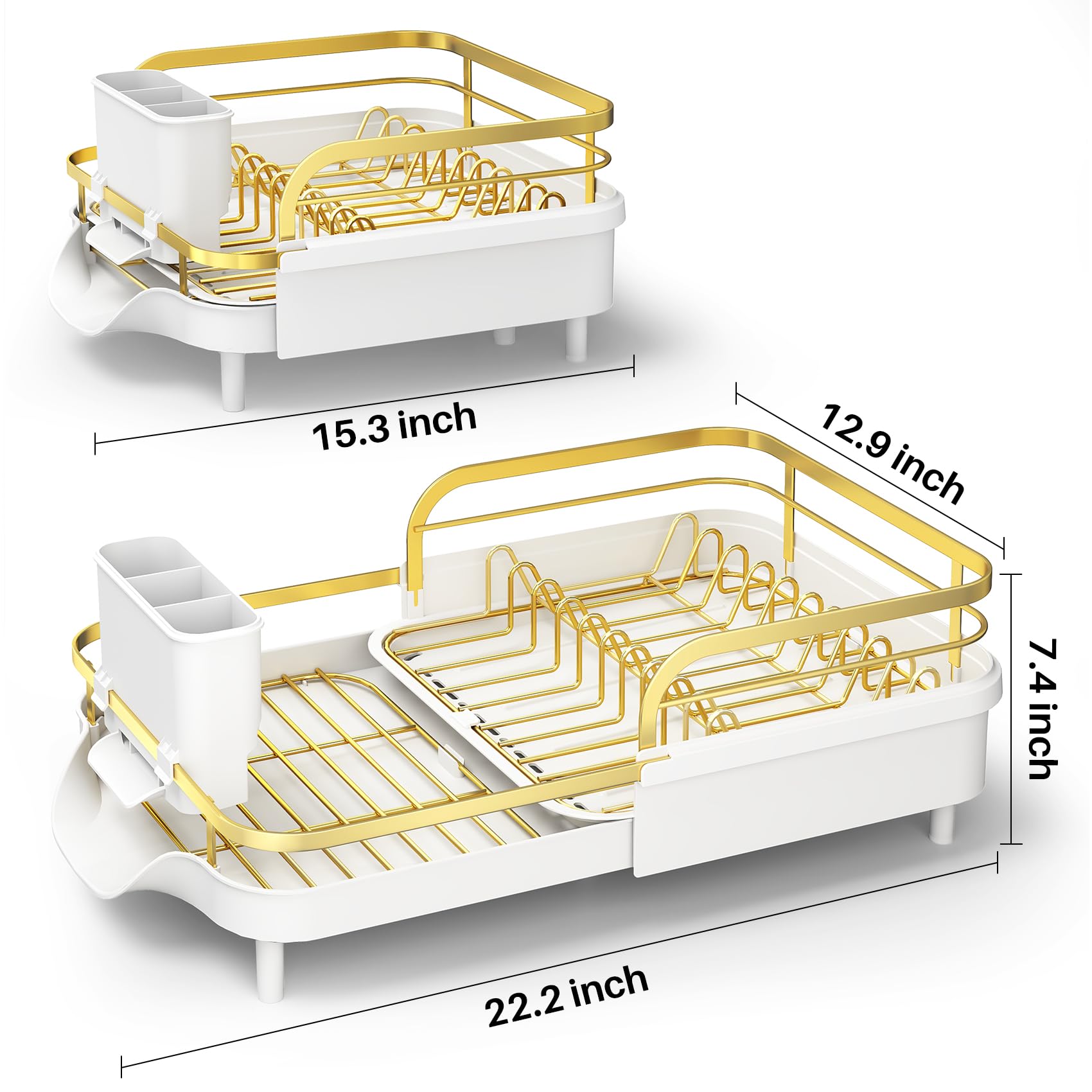 Expandable Dish Drying Rack for Small Kitchen Counter
