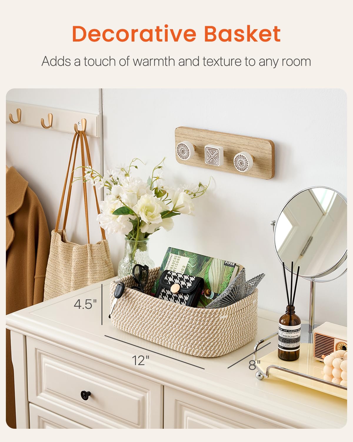 Small Woven Storage Basket for Organizing (3 Count)