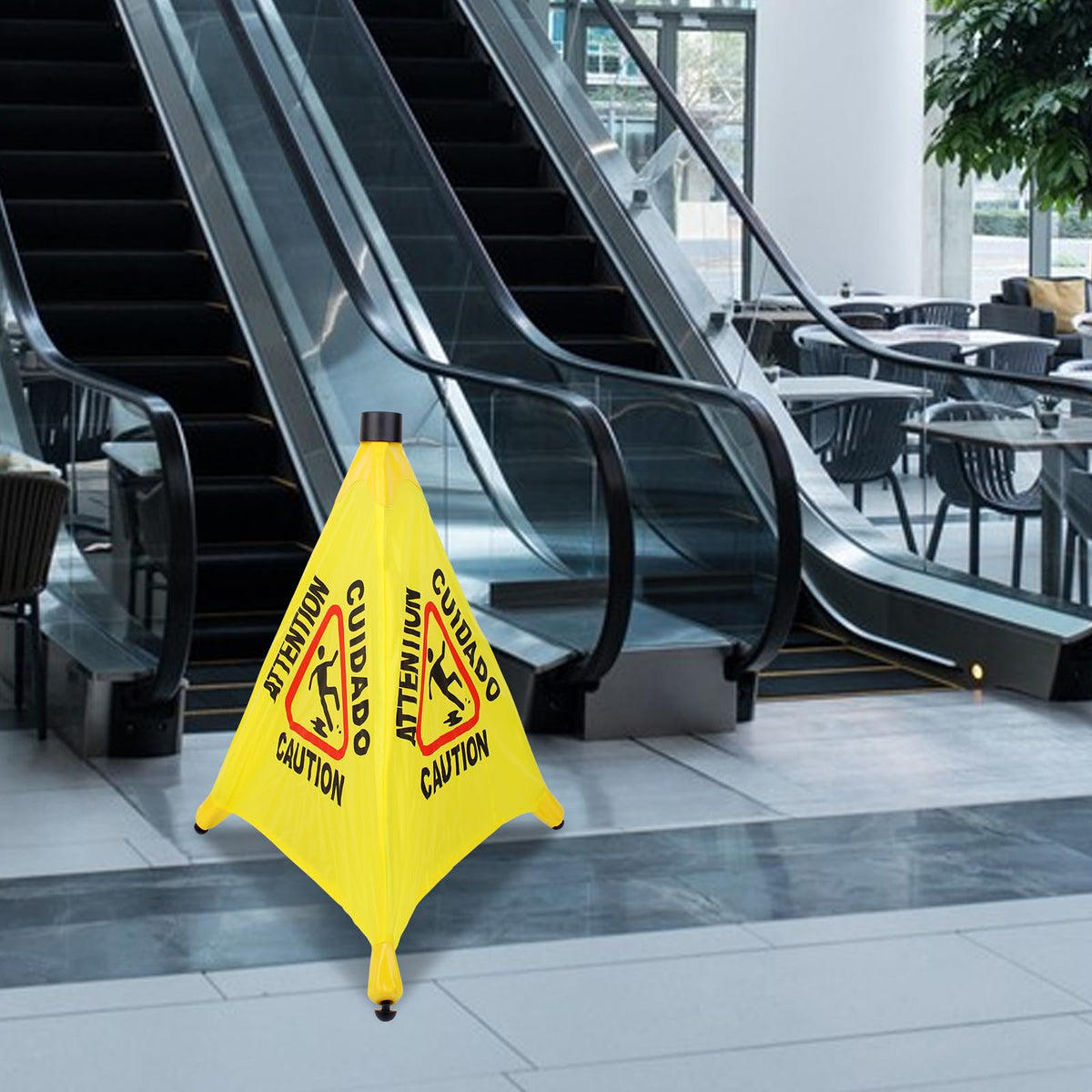 6 Pcs 20 Inch Pop Up Wet Floor Signs With Storage Tube (6 Count)