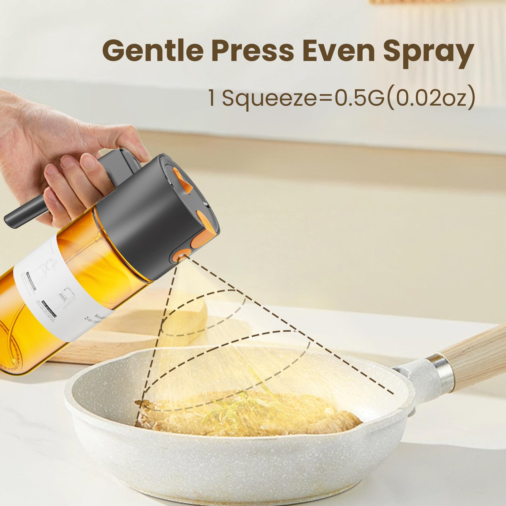 Olive Oil Sprayer & Dispenser Bottle for Cooking 17oz Dark Glass Oil Mister