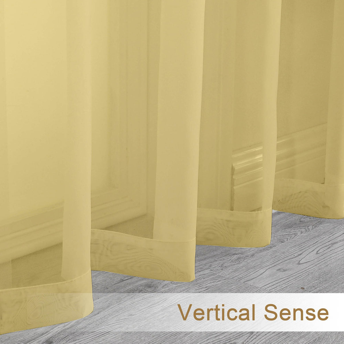 Mustard Yellow Sheer Valances for Windows (2 Count)