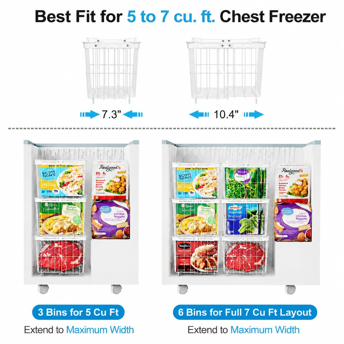 Deep Freezer Organizer Bins (4 Count)