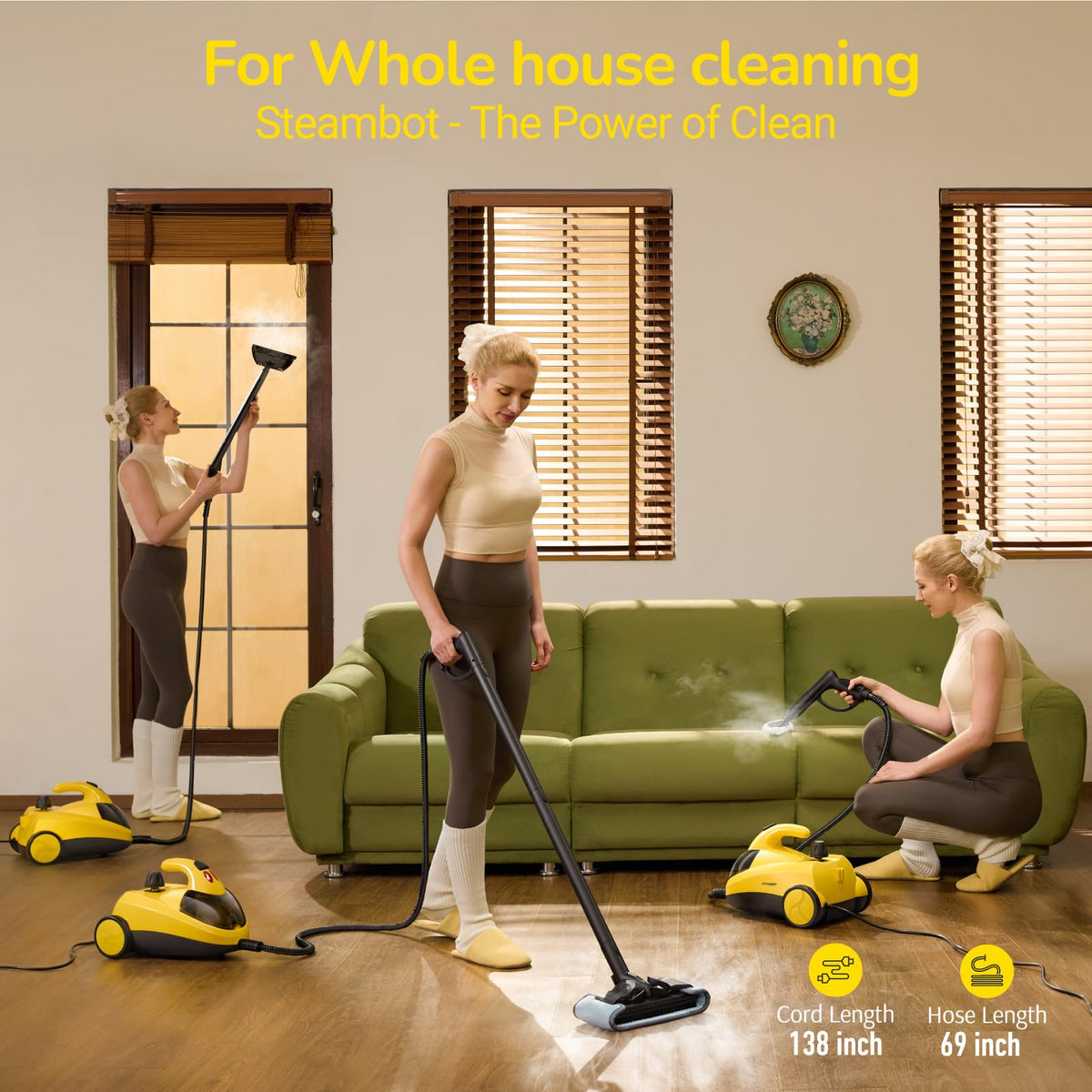 Heavy Duty Steam Cleaner with 2L Large Water Tank