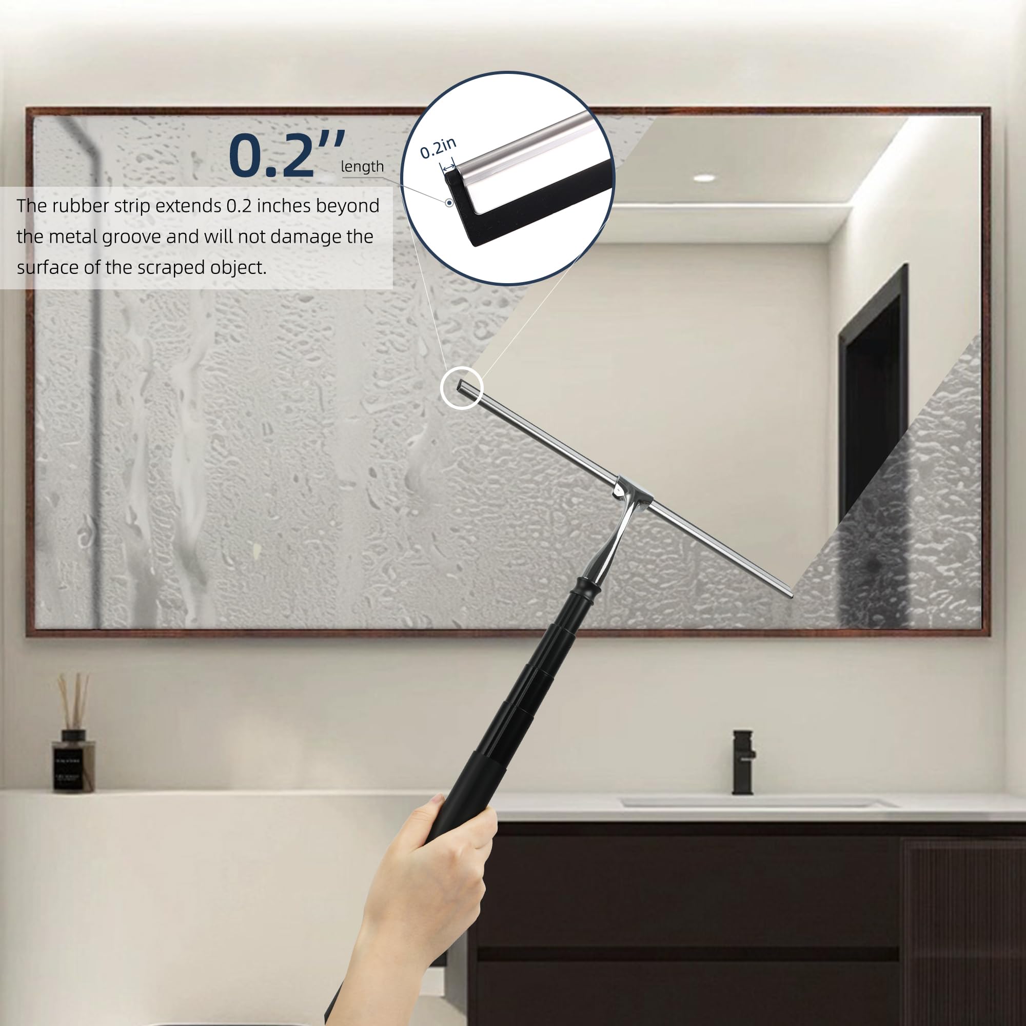 12 51’’ Telescopic Window Squeegee for High Windows