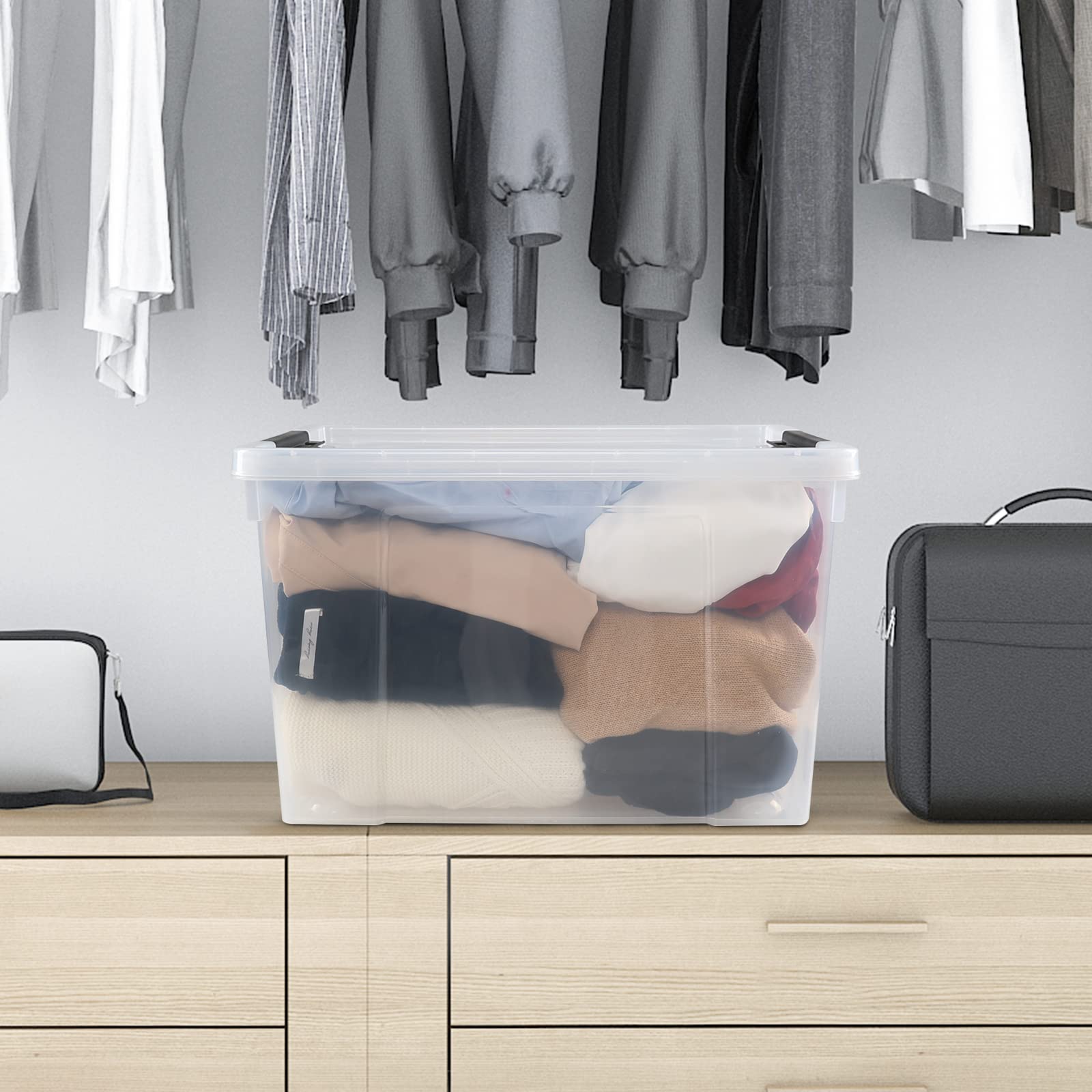 4 Pack Clear Storage Latch Bin with Lid (4 Count)