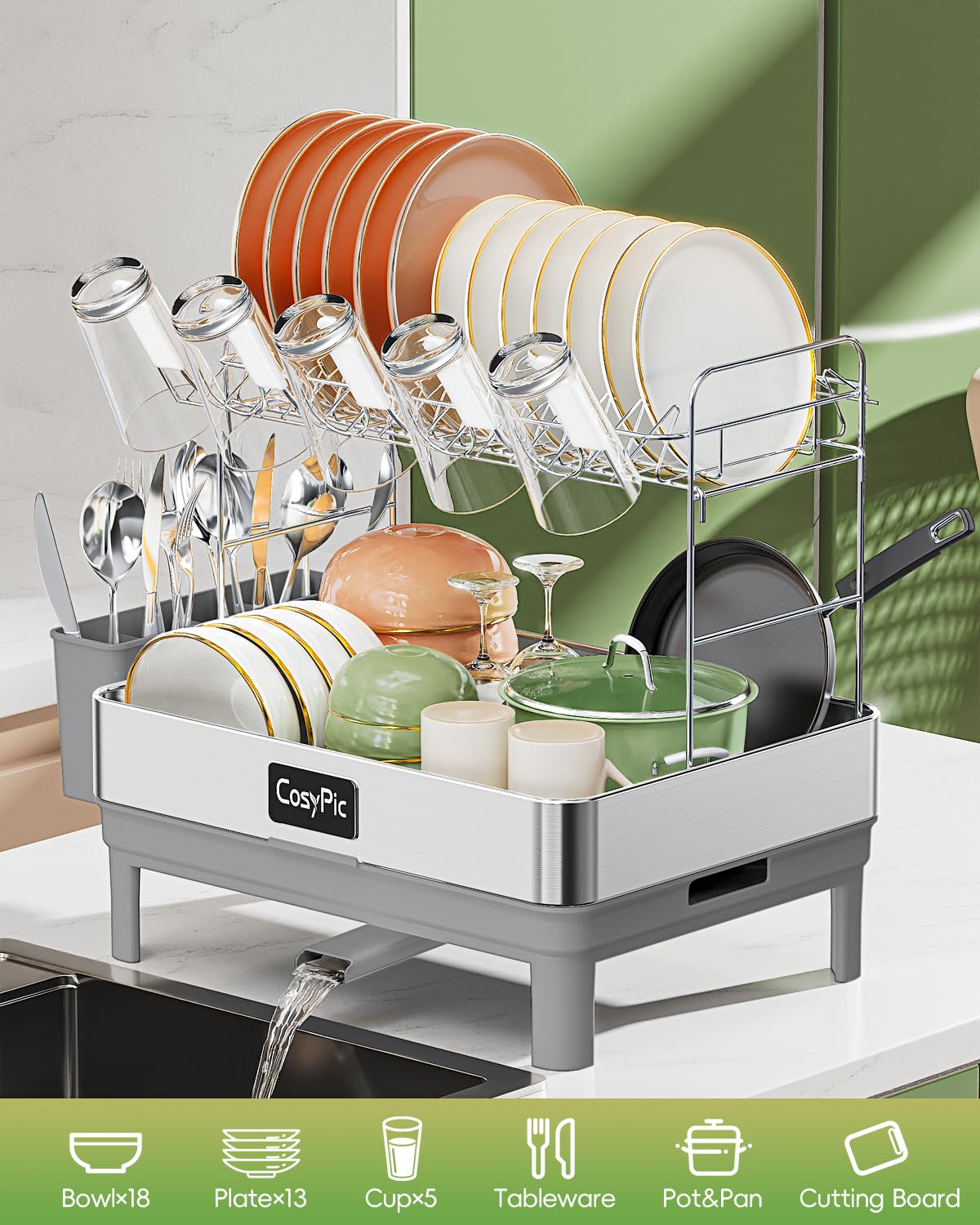 2 Tier Dish Drying Rack