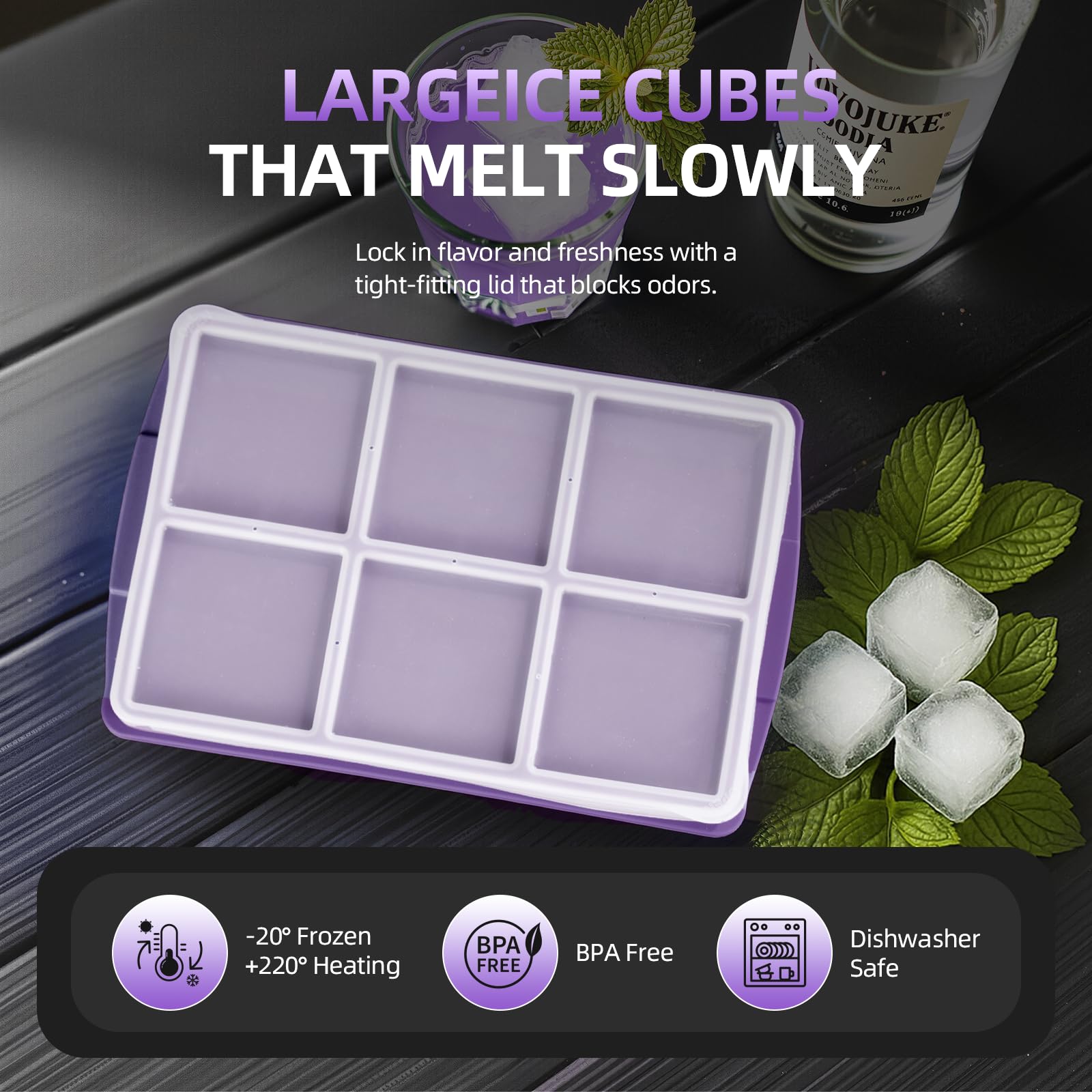 Large Ice Cube Trays for Whiskey (9.9 Ounce)