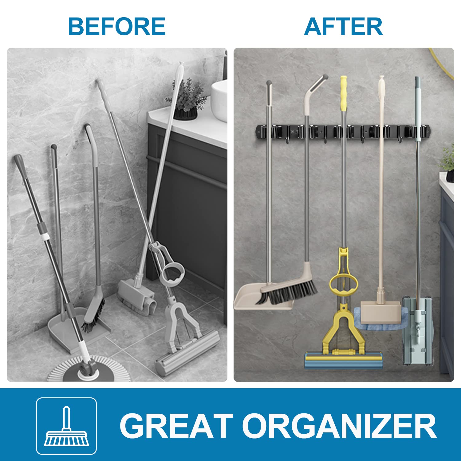 Broom Holder Wall Mount