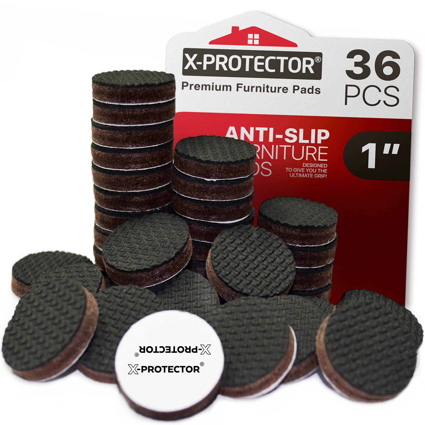 Non Slip Furniture Pads 36 pcs 1" X (36 Count)