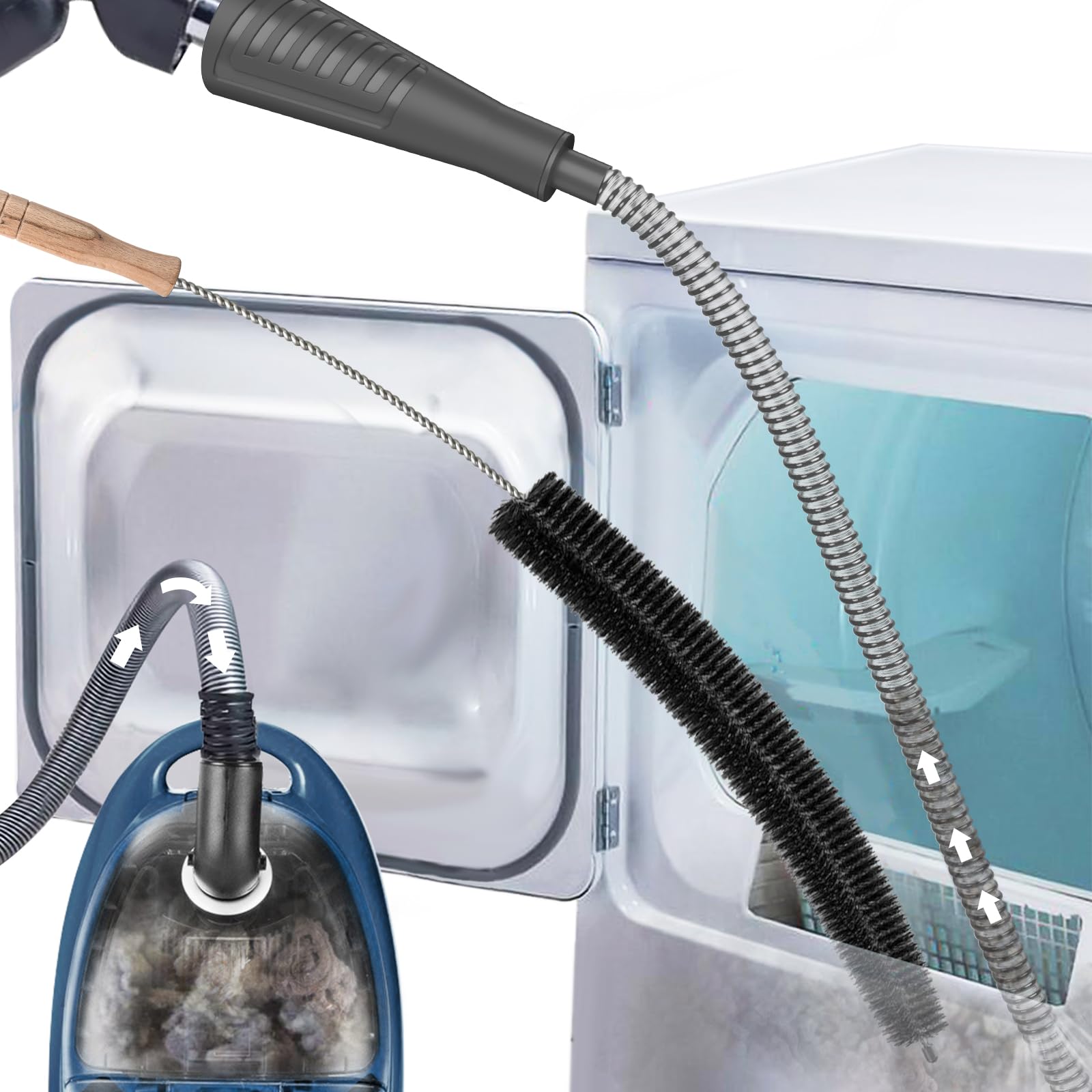 2Pcs Dryer Vent Cleaner Kit