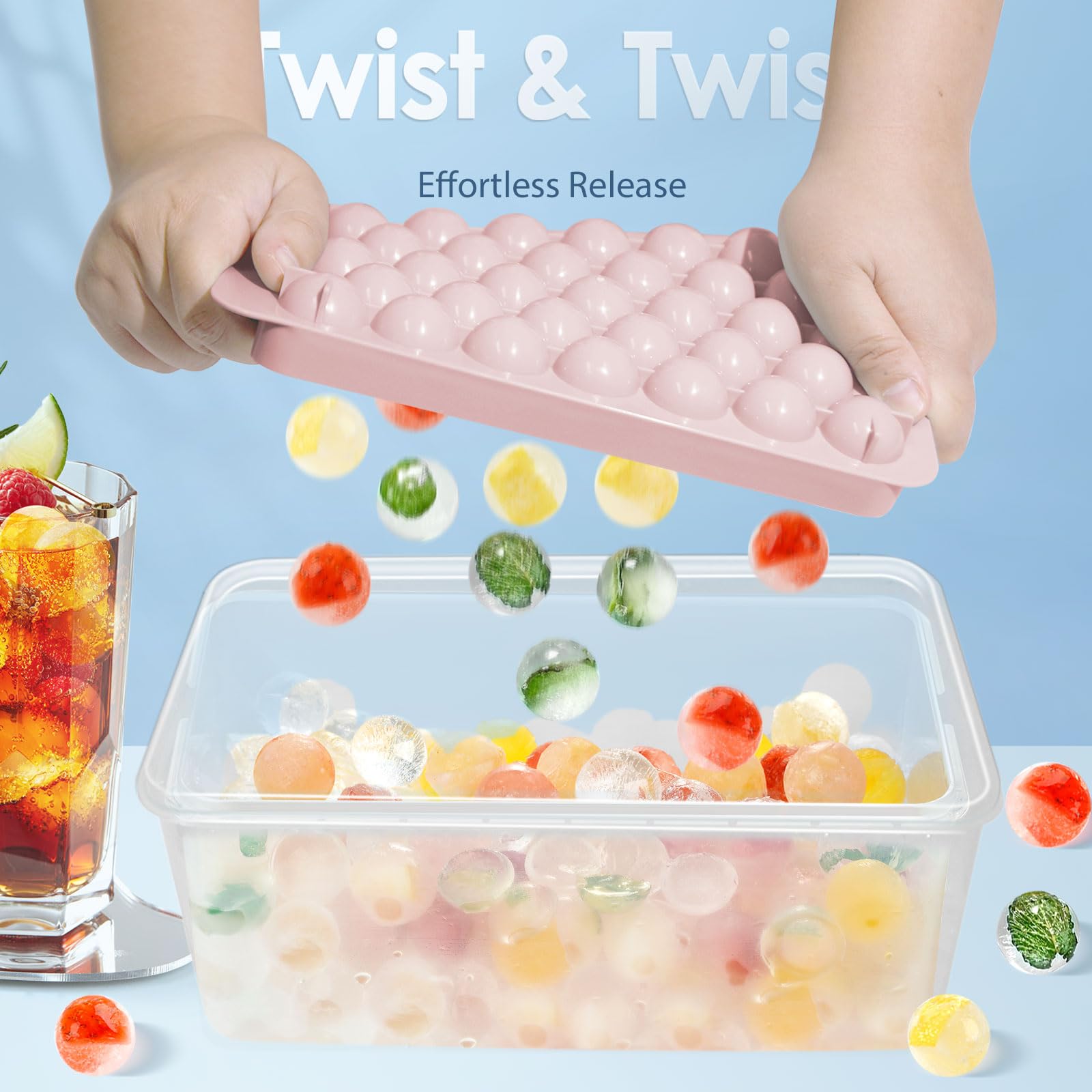 Ice Cube Tray with Lid and Bin