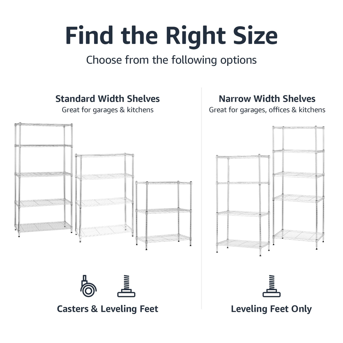 5 Shelf Adjustable Storage Shelving Unit for Garage