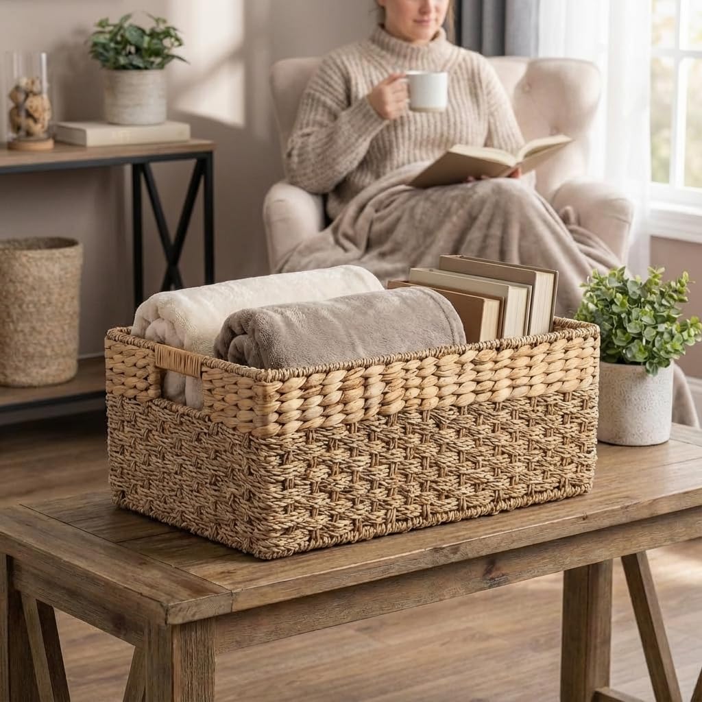 Large Wicker Storage Baskets with Handles