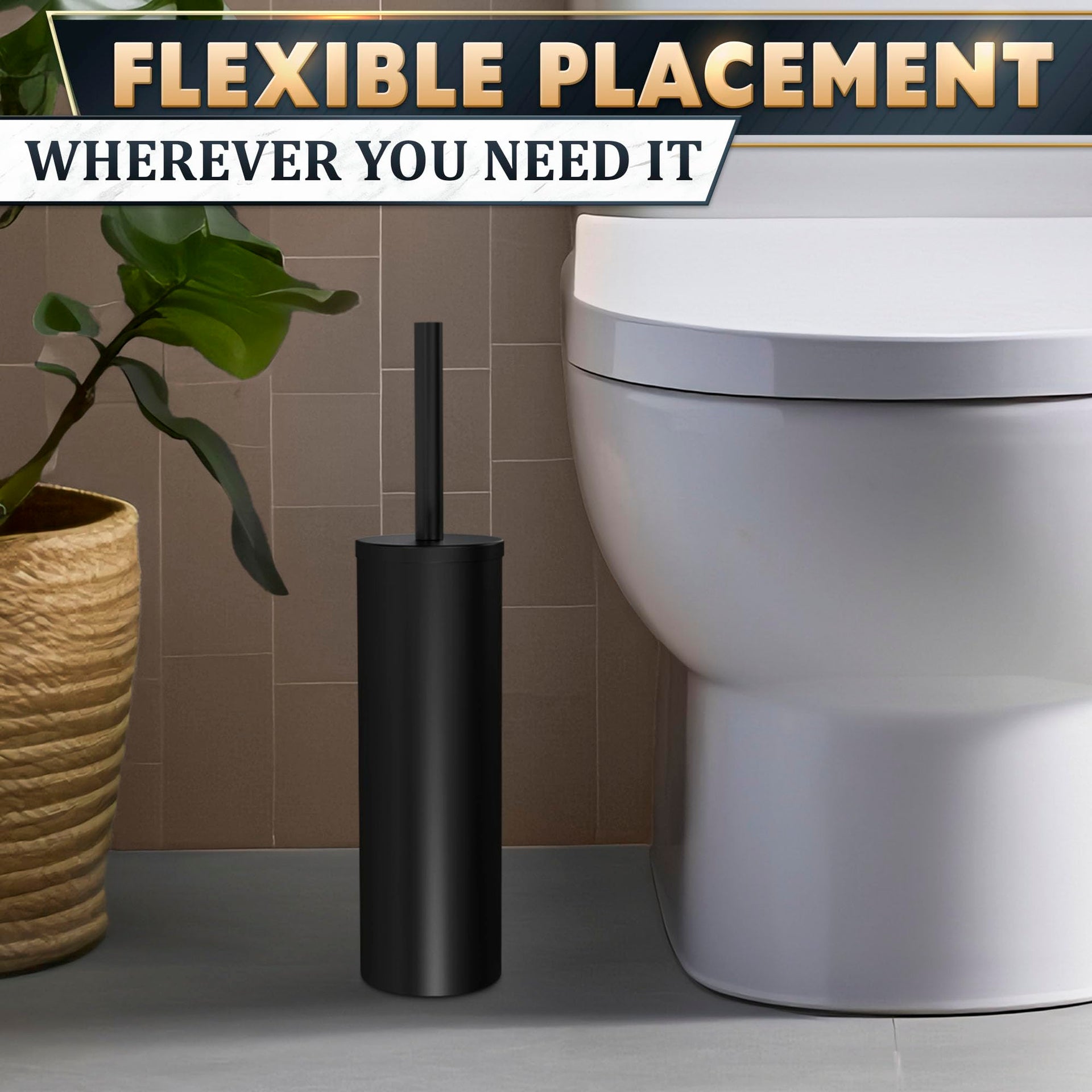 Stainless Steel Toilet Brush and Holder Set