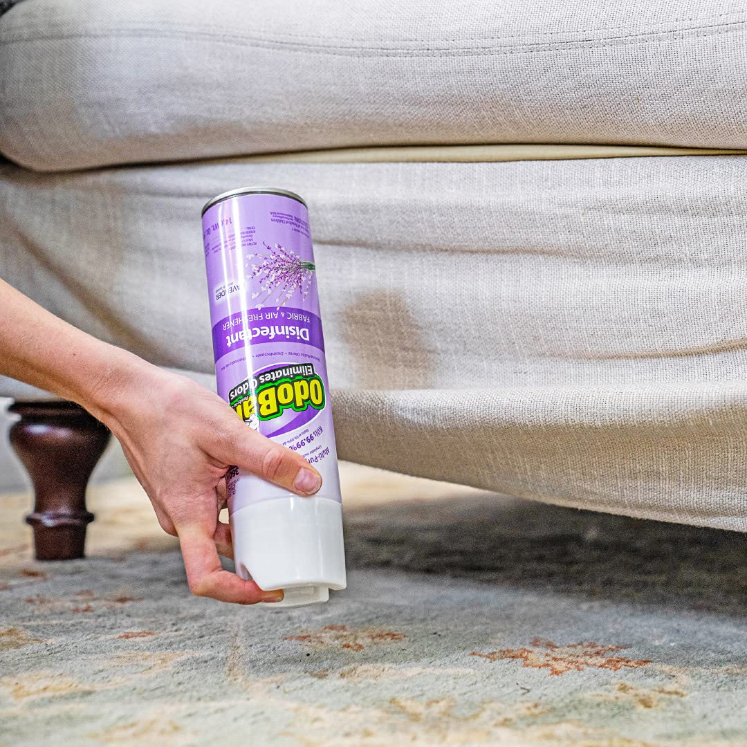 Ready-to-Use Disinfectant and Harsh Aroma Eliminator, Cleaner and Fabric/Air Freshener, Set of 2, 14.6 Ounce 360-Degree Continuous Spray and 32 Ounce Trigger Spray, Lavender Scent (46.6 Fl Oz)