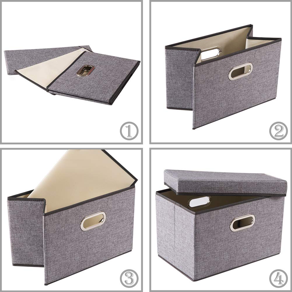 Foldable Storage Boxes with Lids [1