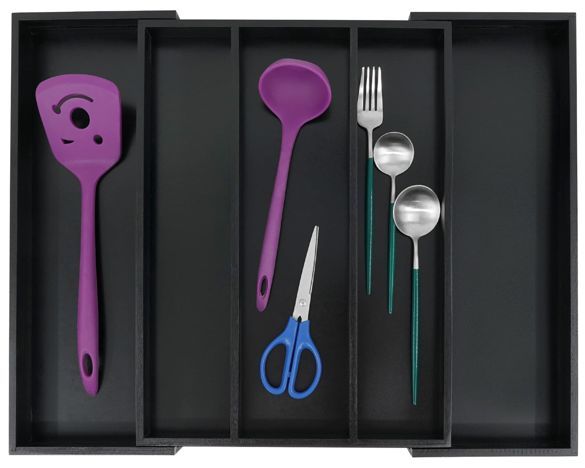 Bamboo Drawer Organizer Kitchen Utensils