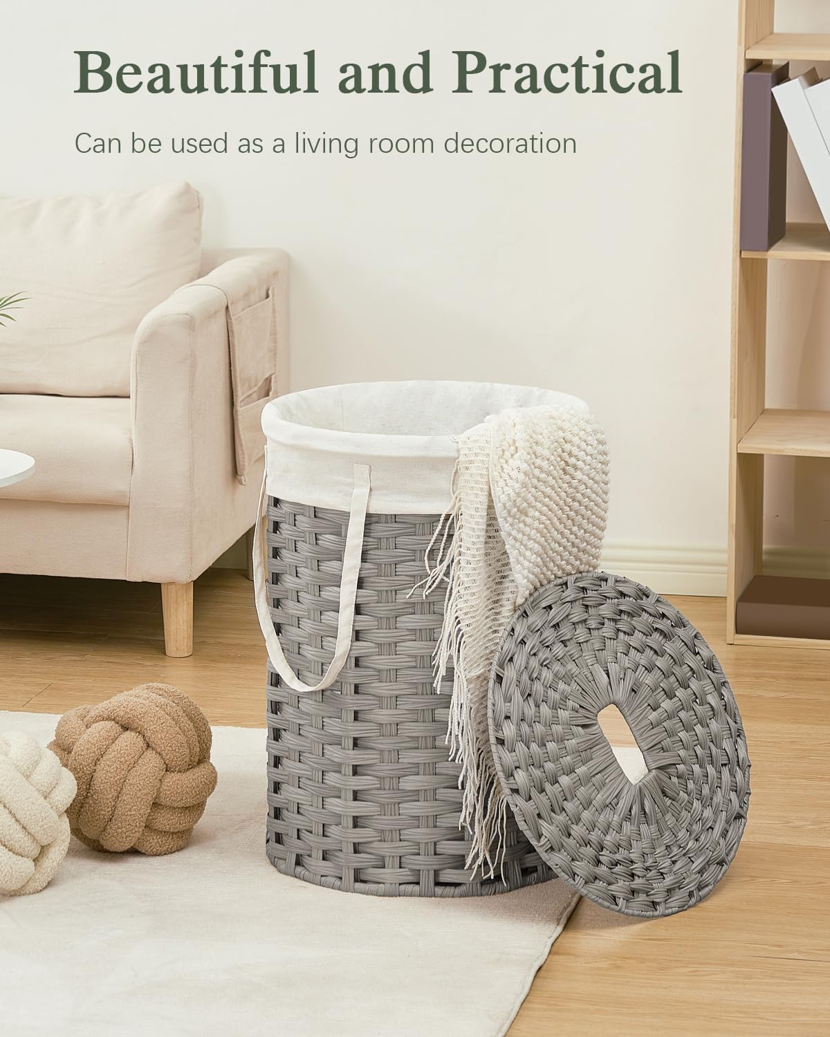 Laundry Hamper with Lid Laundry Basket with Lid 19.0 Gal