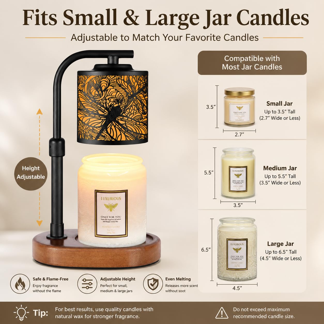 Candle Warmer Lamp with Timer Dragonfly Electric Candle Lamp Warmer