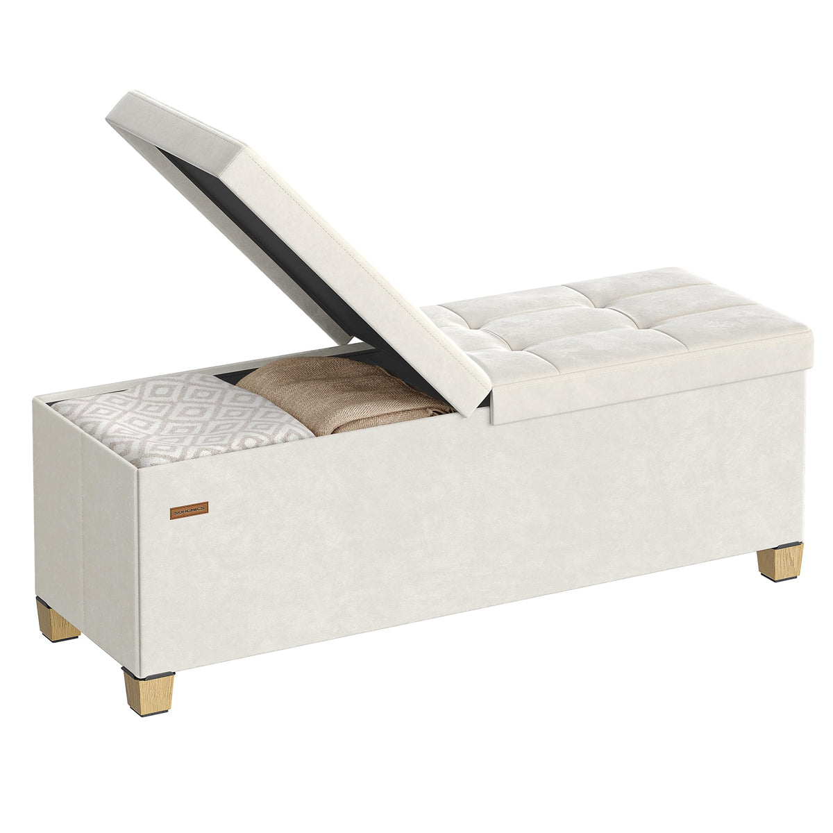 Storage Ottoman Bench with Legs