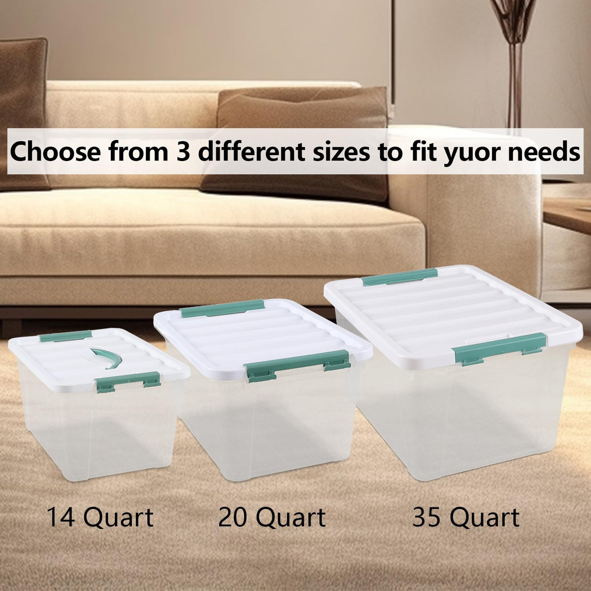 35 Quart Clear Large Storage Box (6 Count)