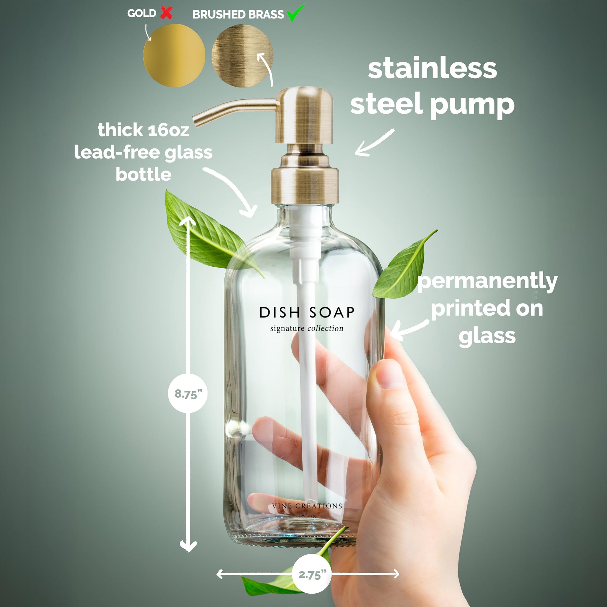 Clear Glass Soap Dispenser Set (16 Ounce)
