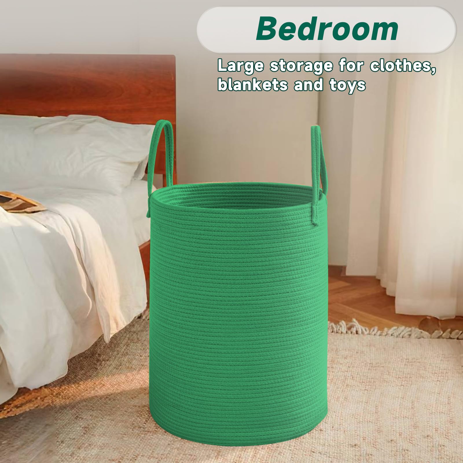 60L Cotton Rope Laundry Basket Hamper