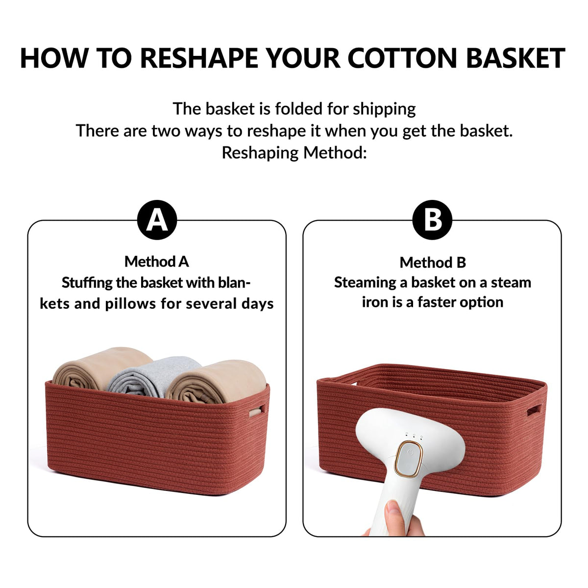 Large Storage Baskets for Shelves (2 Count)