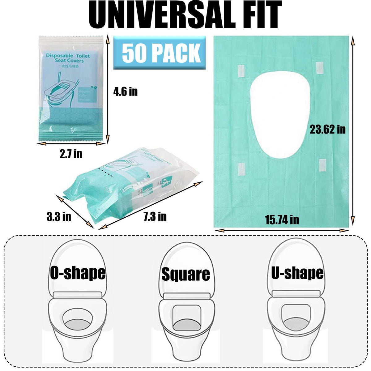 50 Pack Toilet Seat Covers Disposable (50 Count)