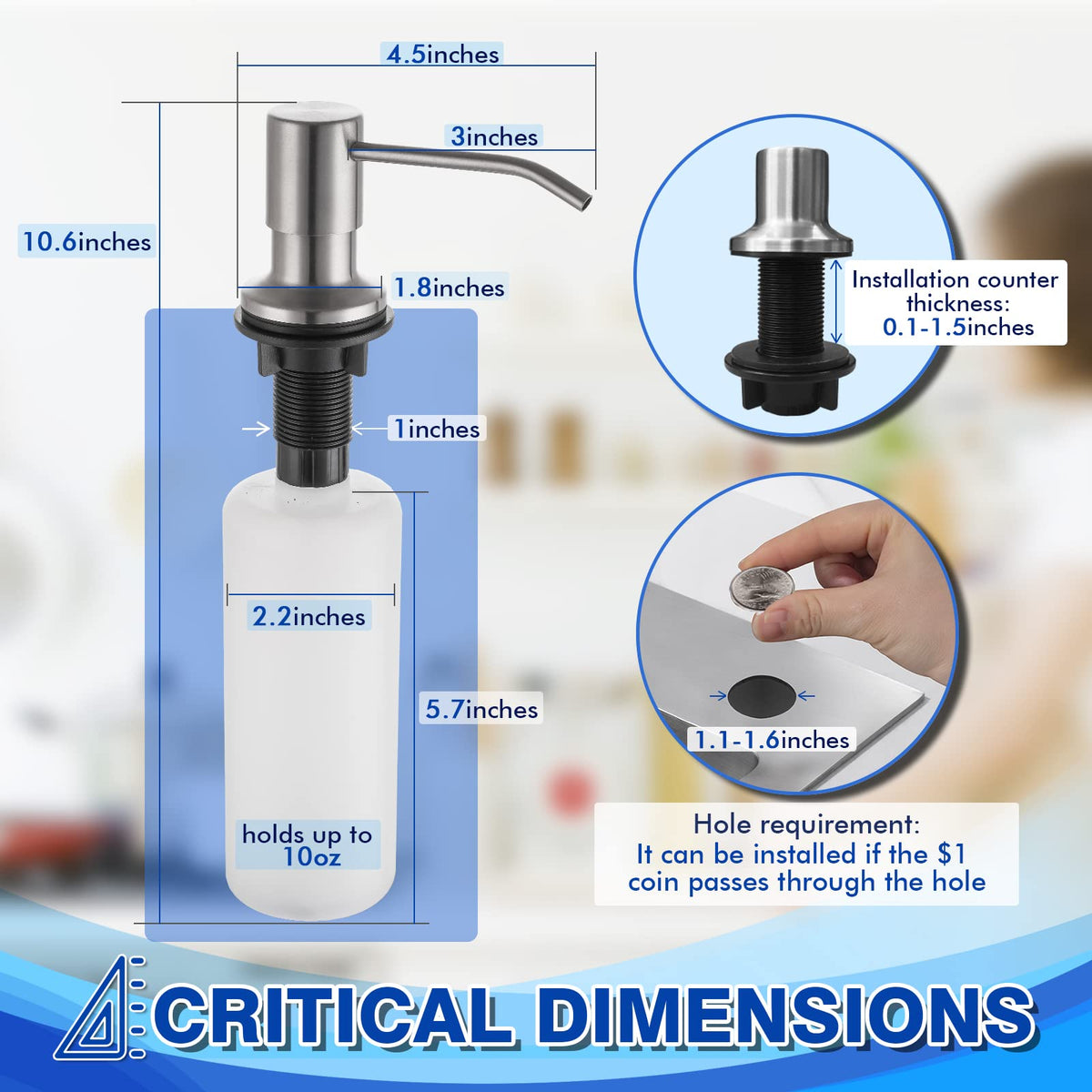 Built in Soap Dispenser for Kitchen Sink WEWE