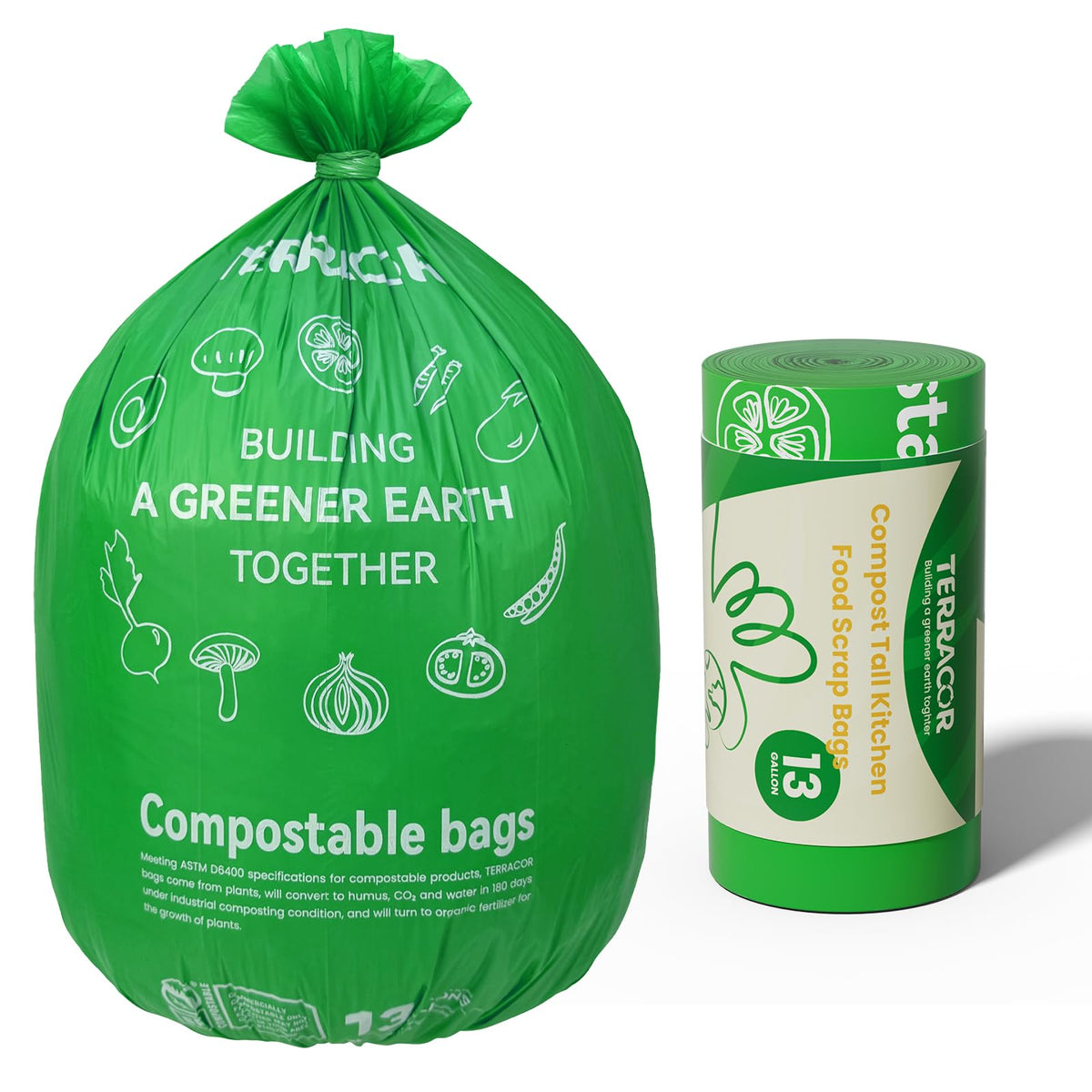 13 Gallon Compostable Trash Bags (40 Count)