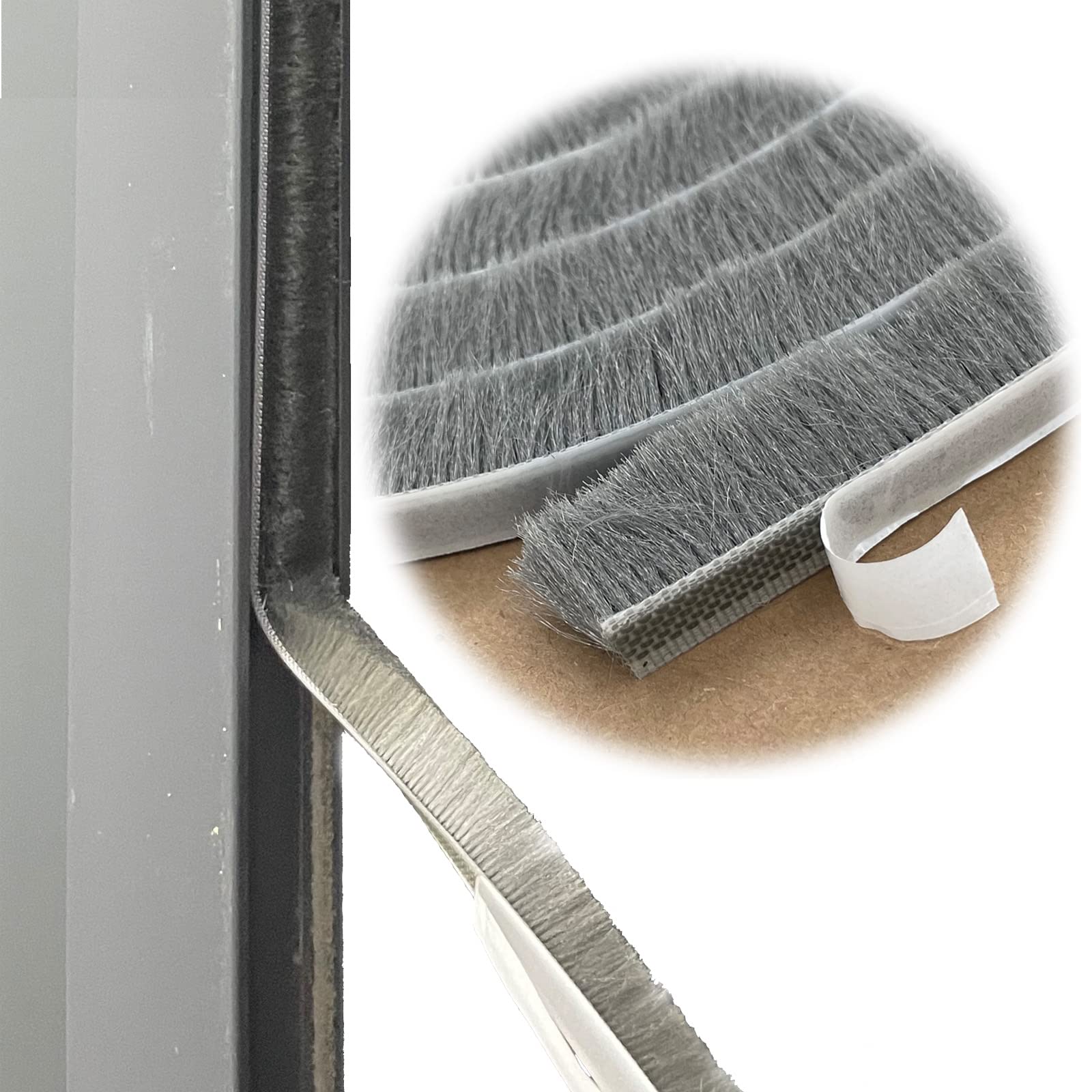 Fuzzy Weatherstripping for Window and Door Frame Side