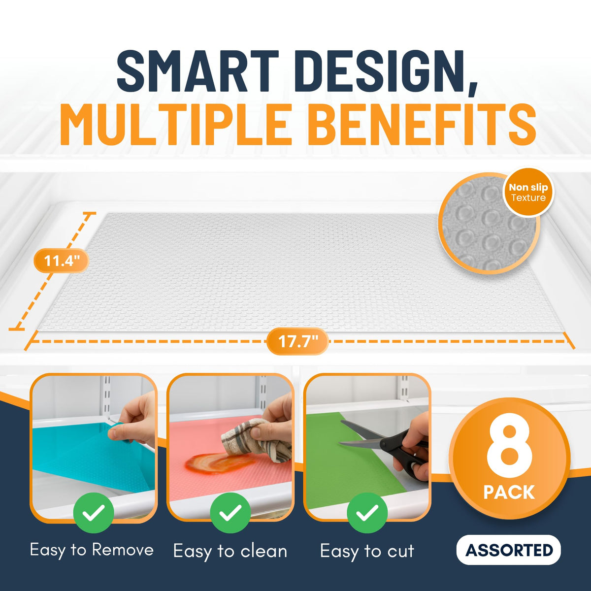 Refrigerator Liners for Shelves (11.21 Sq Ft)