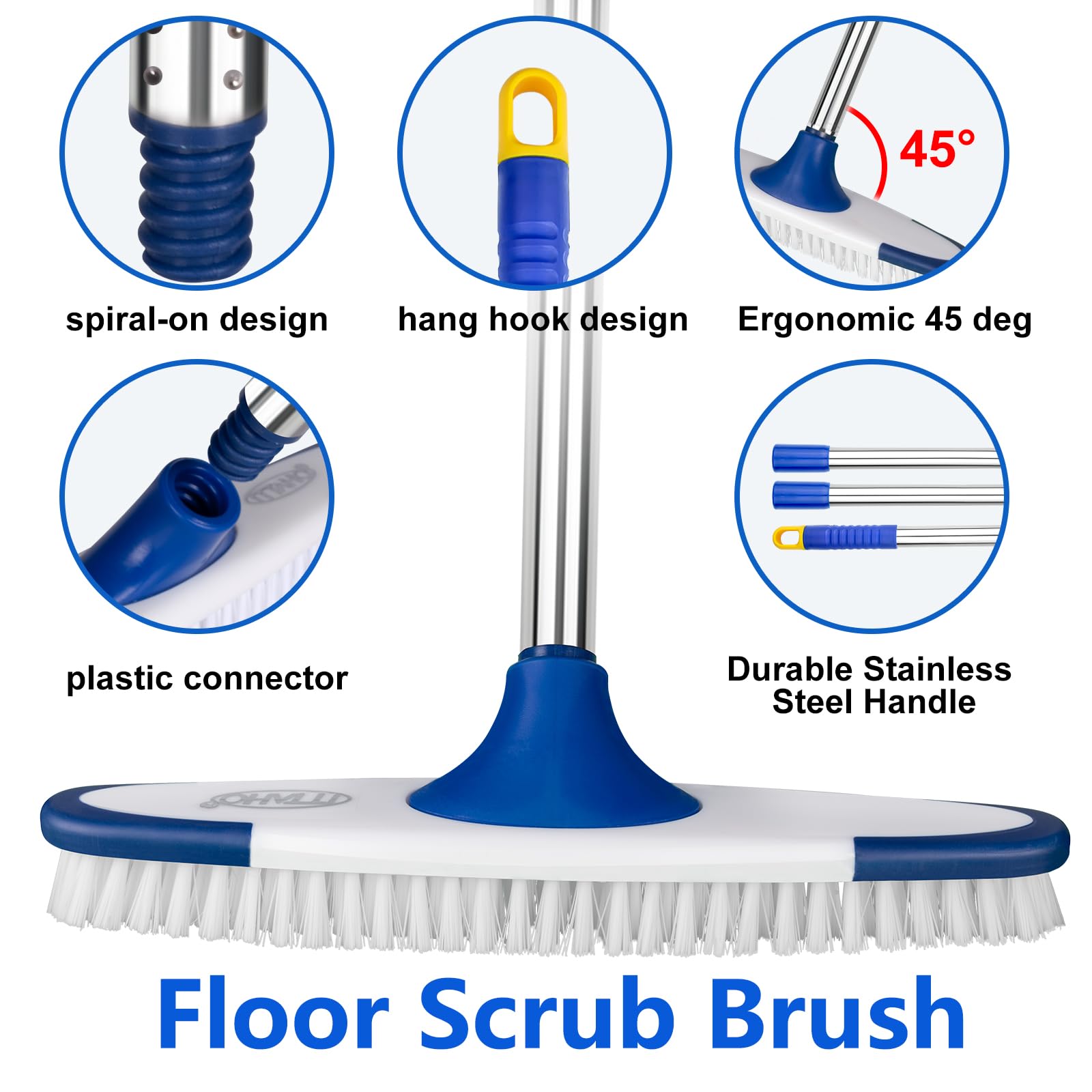 Floor Scrub Brush with Long Handle