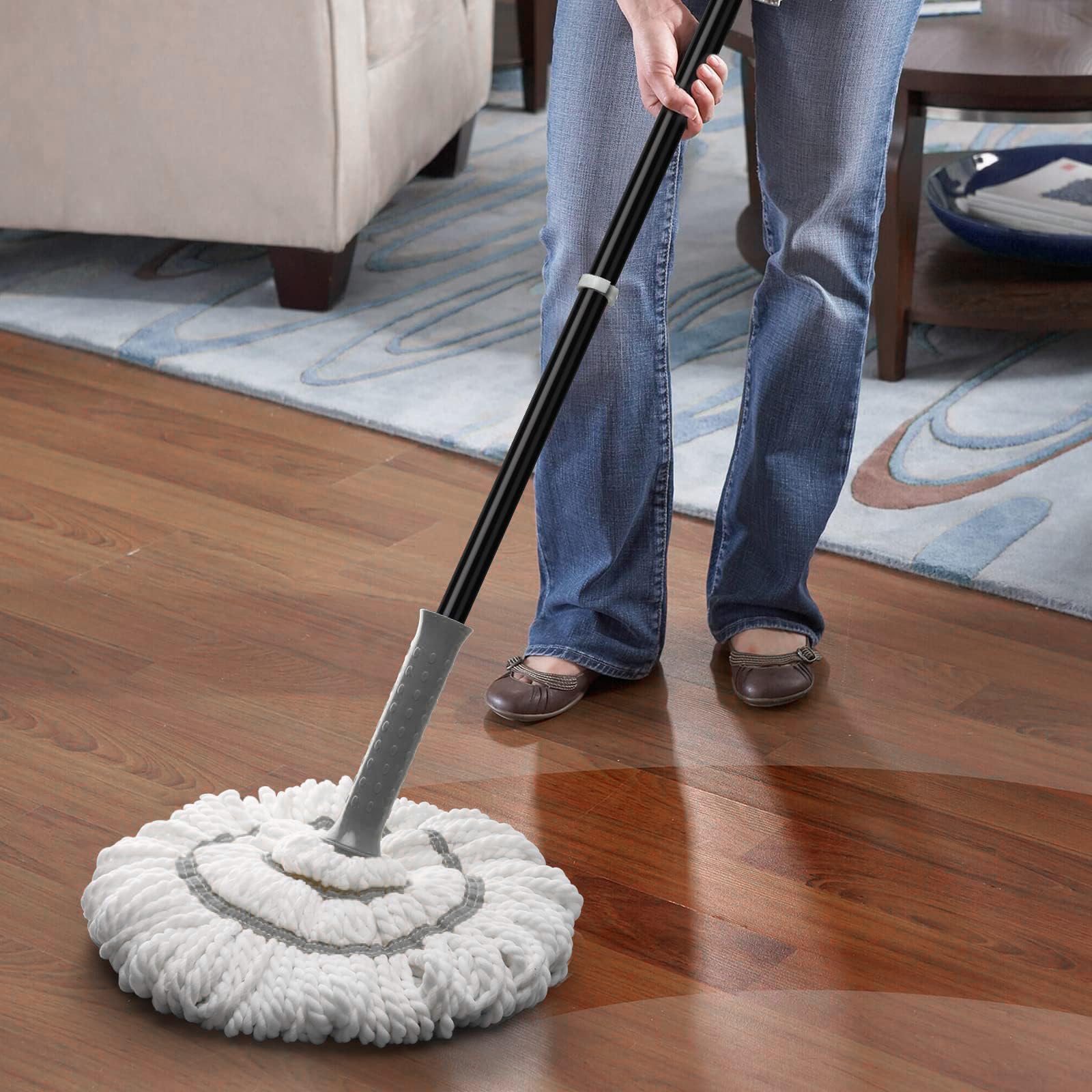 Self Wringing Twist Mop for Floor Cleaning with 57 " Long Handle