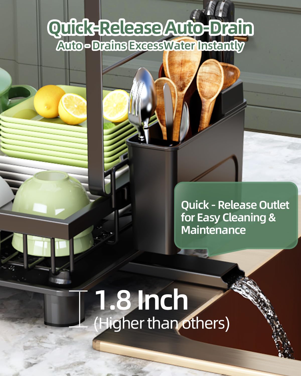 2 Tier Dish Drying Rack for Kitchen Counter