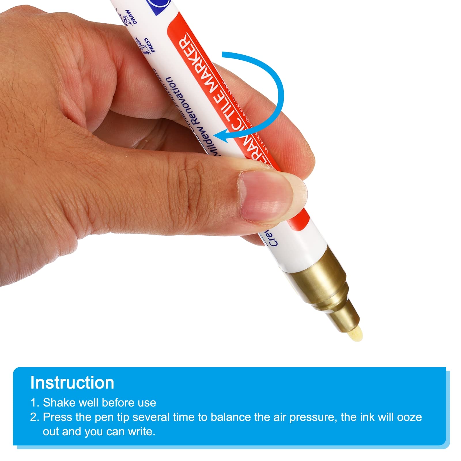 Grout Pen 4 Pack Golden Tile Marker Waterproof Grout Sealer Pen Tile Repair Pens Paint Pens for Wall Floor Bathroom Kitchen Refresh (4 Count)