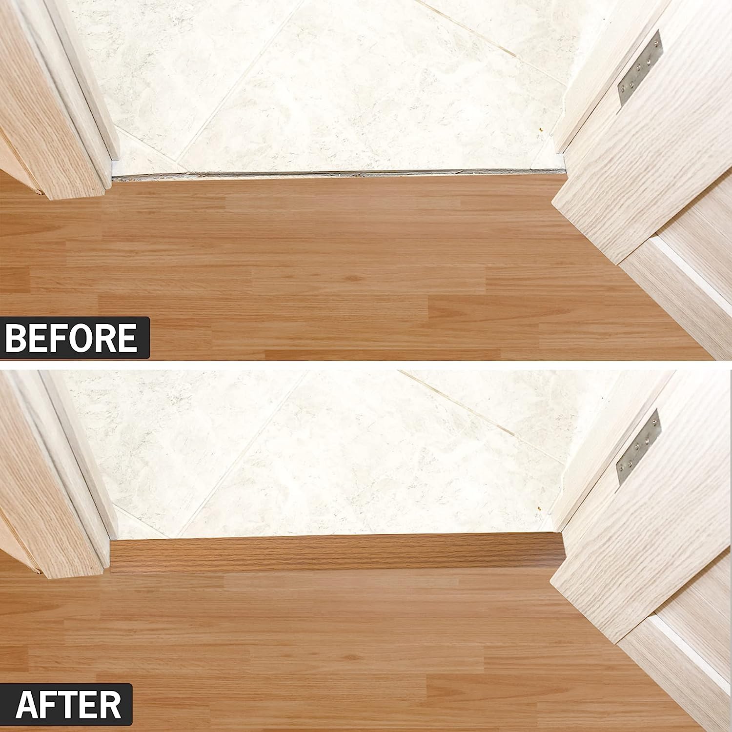 5Ft Floor Transition Strip Self Adhesive Vinyl Cover Floor Strip Flat Divider Transition Strip Wood Grain Design for Laminate Floor Gaps and Doorway Transitions