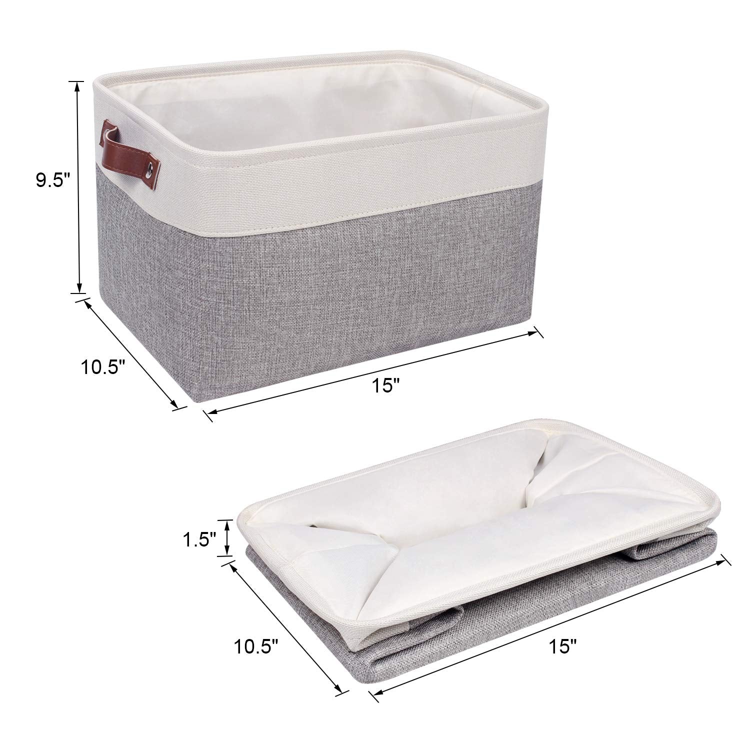 Fabric Storage Baskets for Shelves (4 Count)