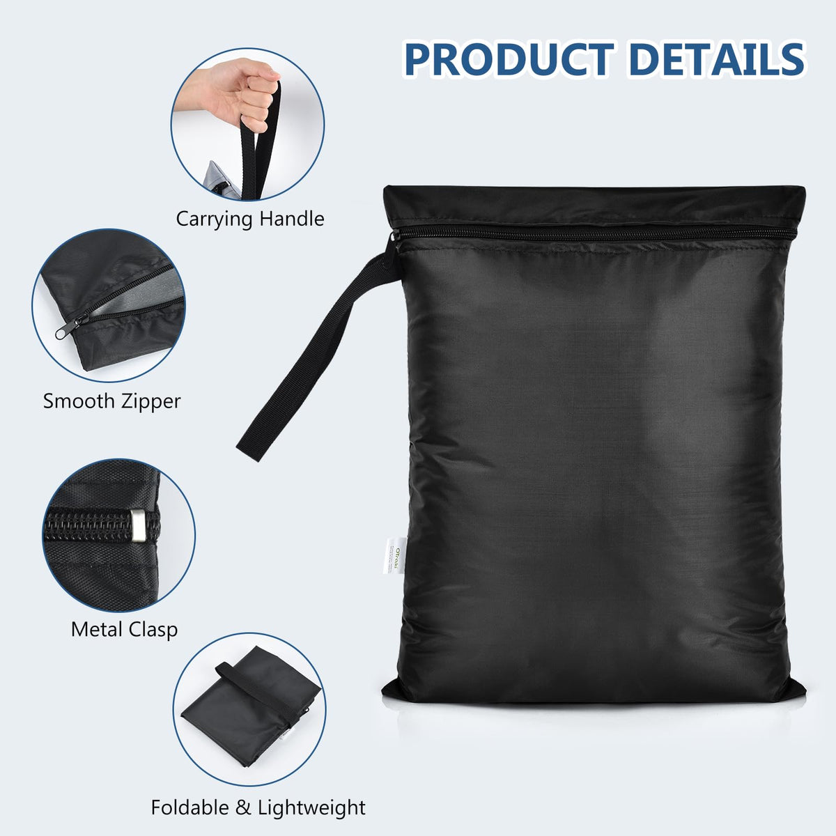 2PCS Waterproof Bag for Swimsuit 12x16 inch Wet Dry Bags With Portable Handle & Zipper Reusable Travel Wet Clothes Gym Bag Storage for Beach Drying Do Not Exceed 176℉ Black&Grey (2 Count)