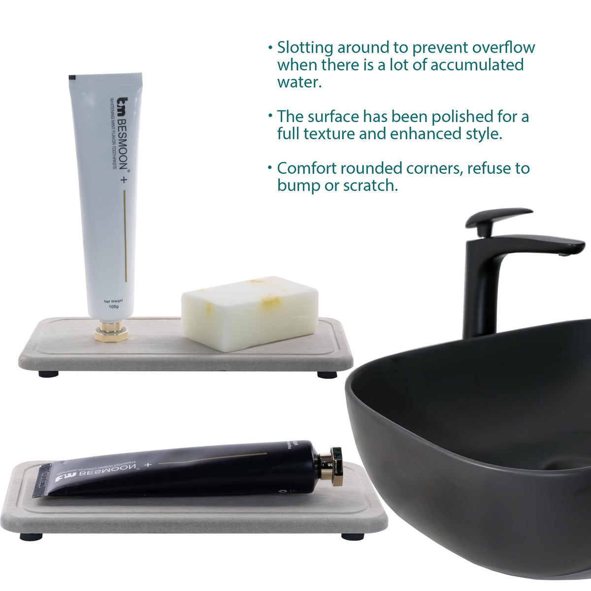 2 Pcs Sink Stone Soap Trays (2 Count)