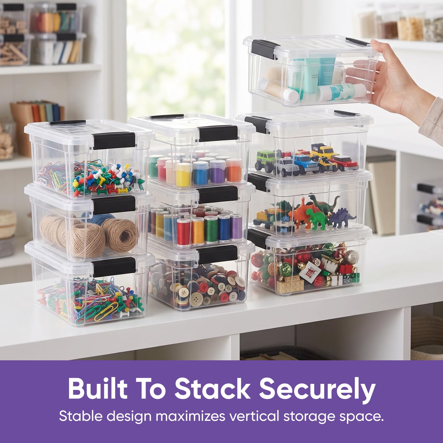 Clear Storage Boxes with Lids (5 Count)