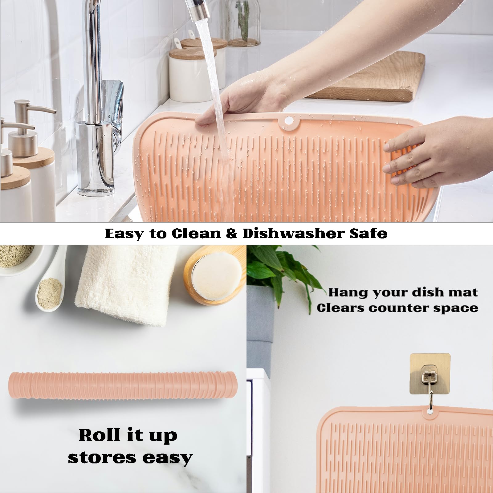 Oversized Silicone Dish Drying Mat for Kitchen