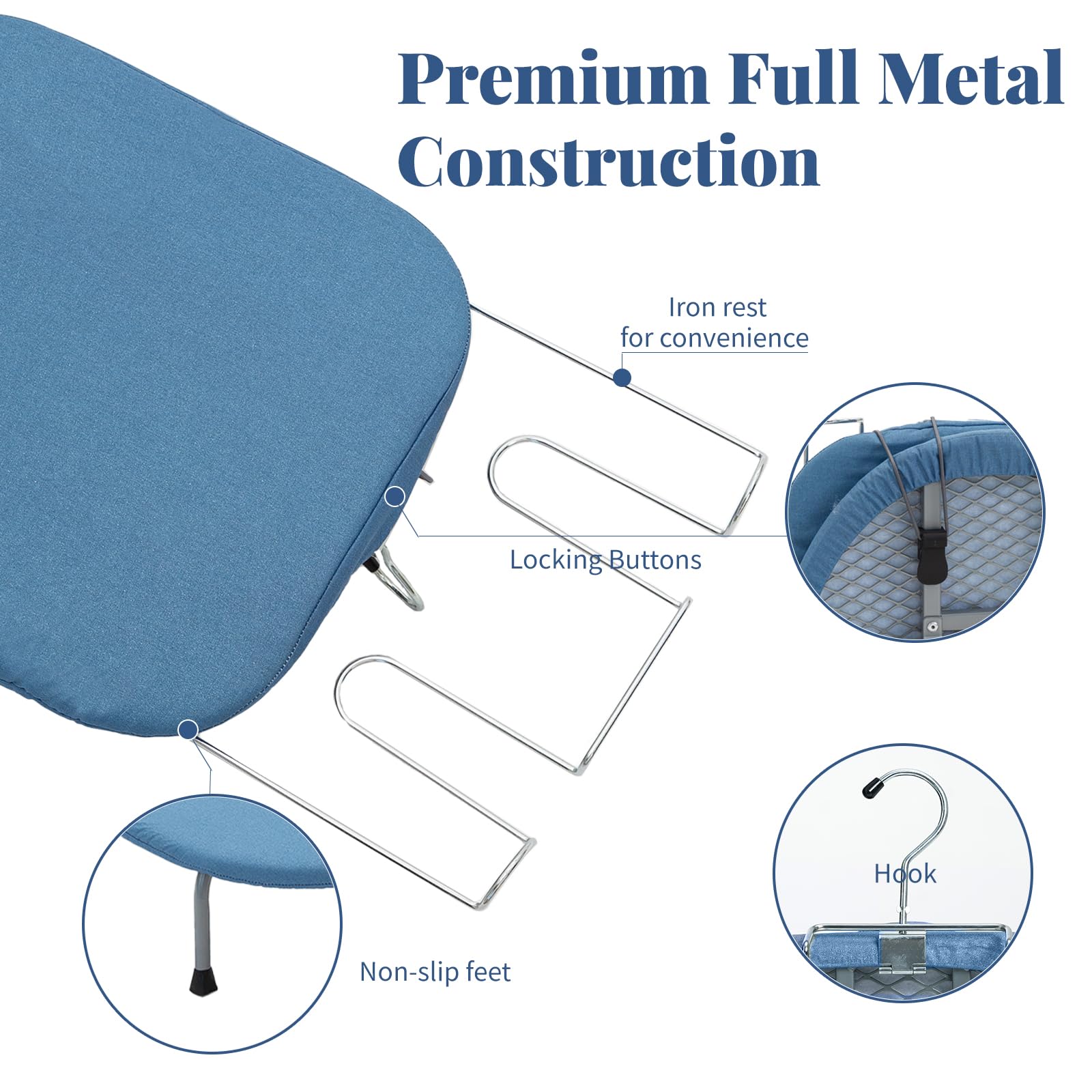 Metal Foldable Iron Board with Iron Holder