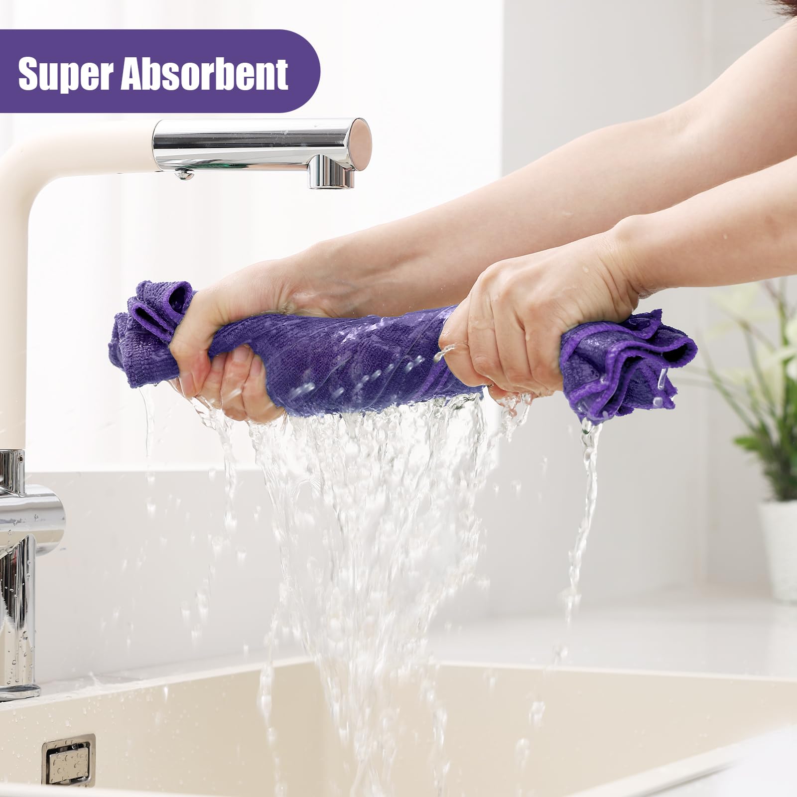 Microfiber Kitchen Towels and Dishcloths Sets (12 Count)