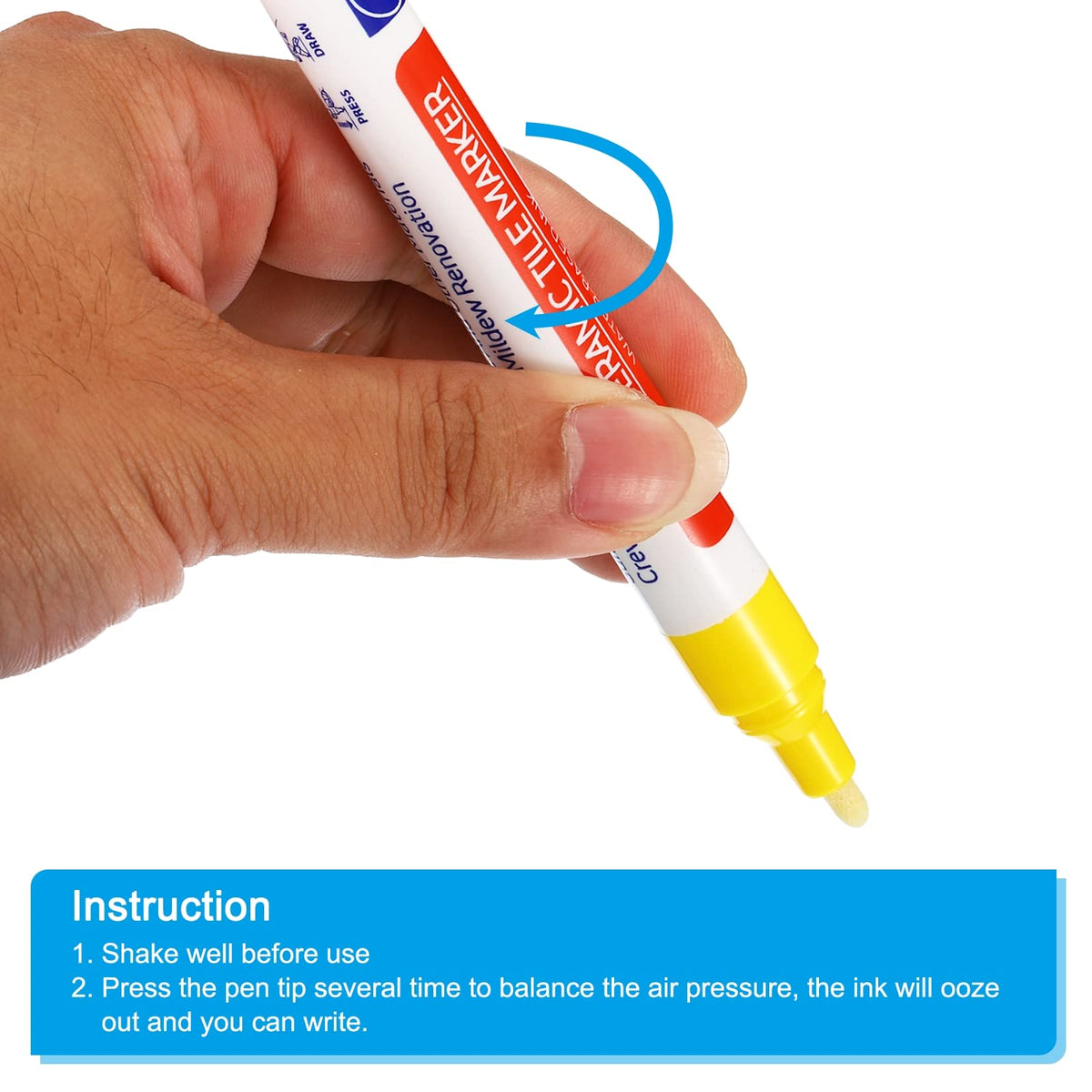 Grout Pen 4 Pack Yellow Tile Marker Waterproof Grout Sealer Pen Tile Repair Pens Paint Pens for Wall Floor Bathroom Kitchen Refresh (4 Count)