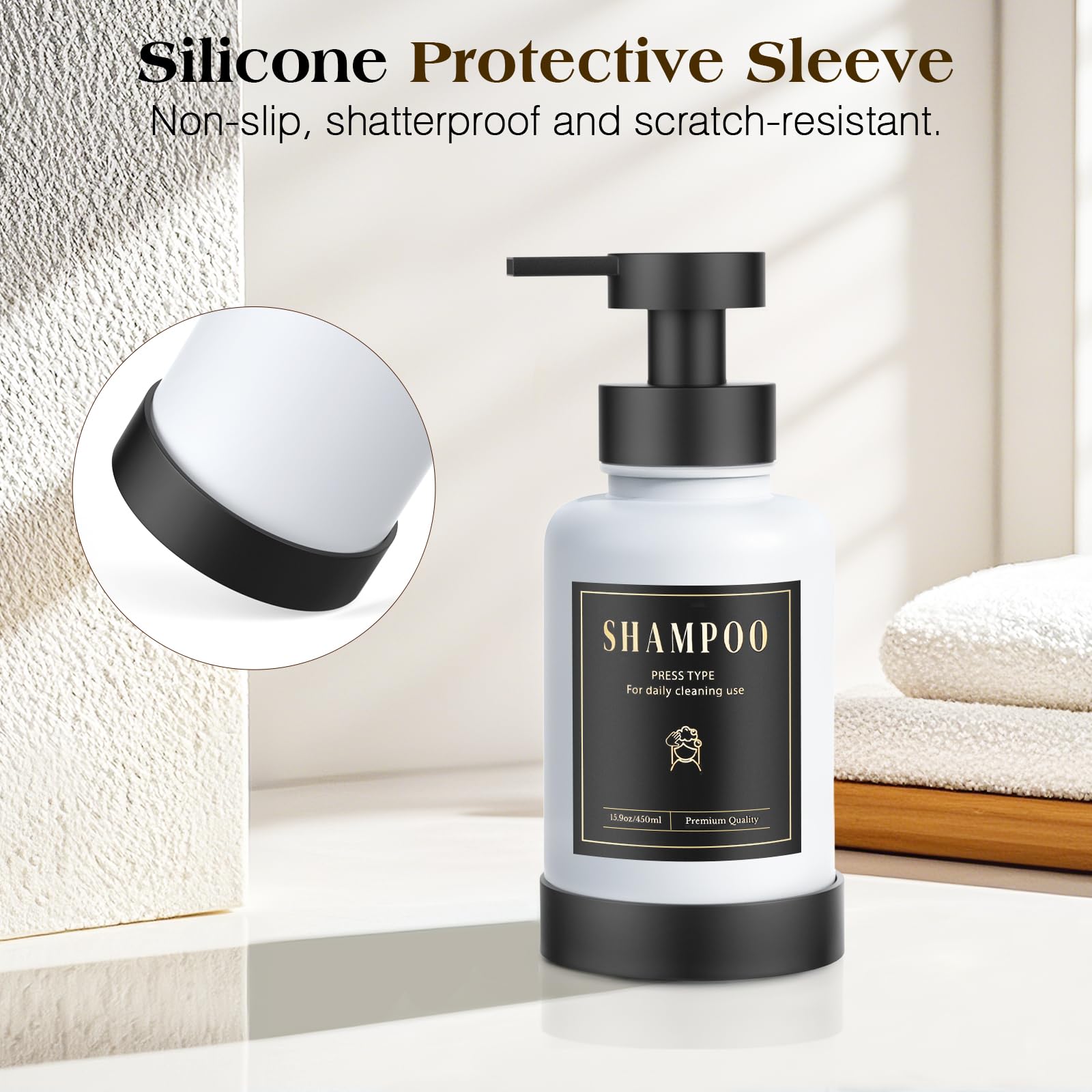 Foaming Soap Dispenser 15oz Hand Soap Bottle (2 Count)